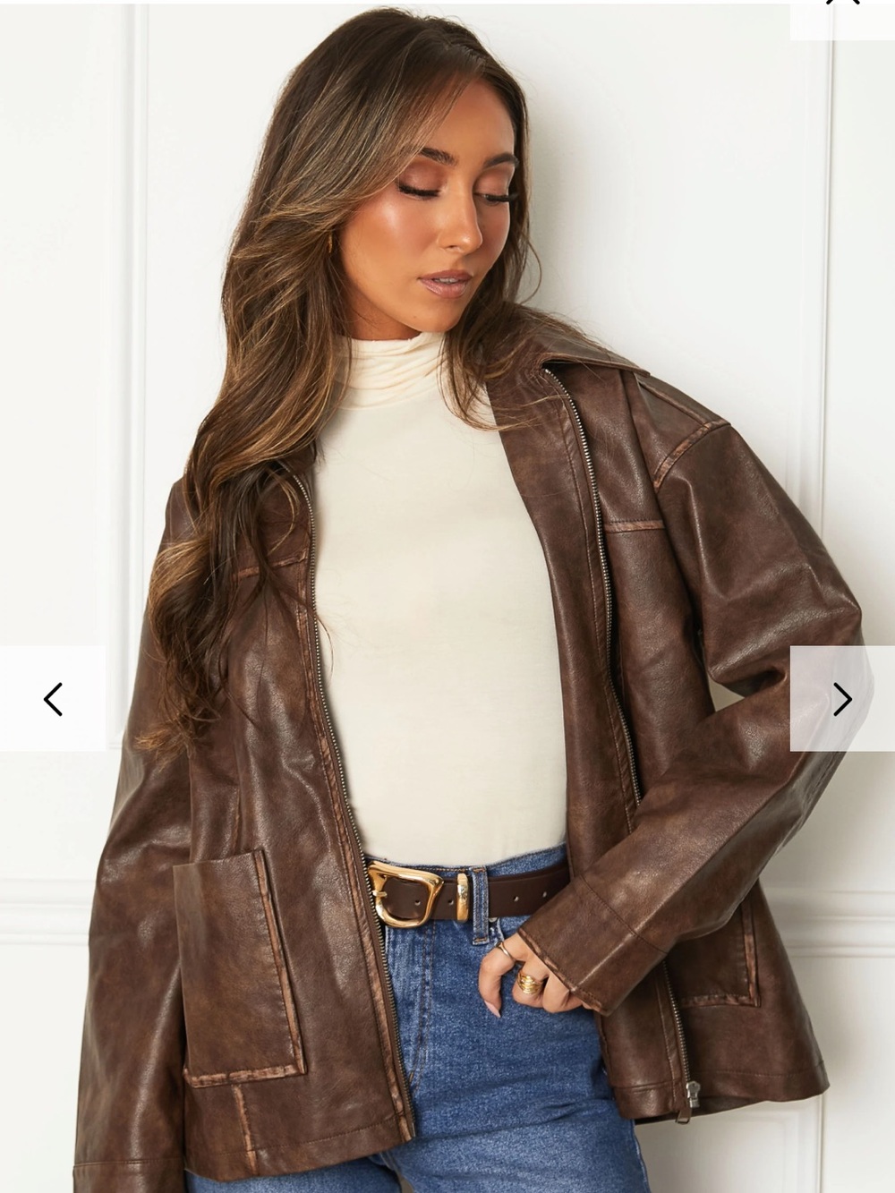The Workshop Chocolate Brown Faux Leather Chore Jacket Boho Western Minimalist